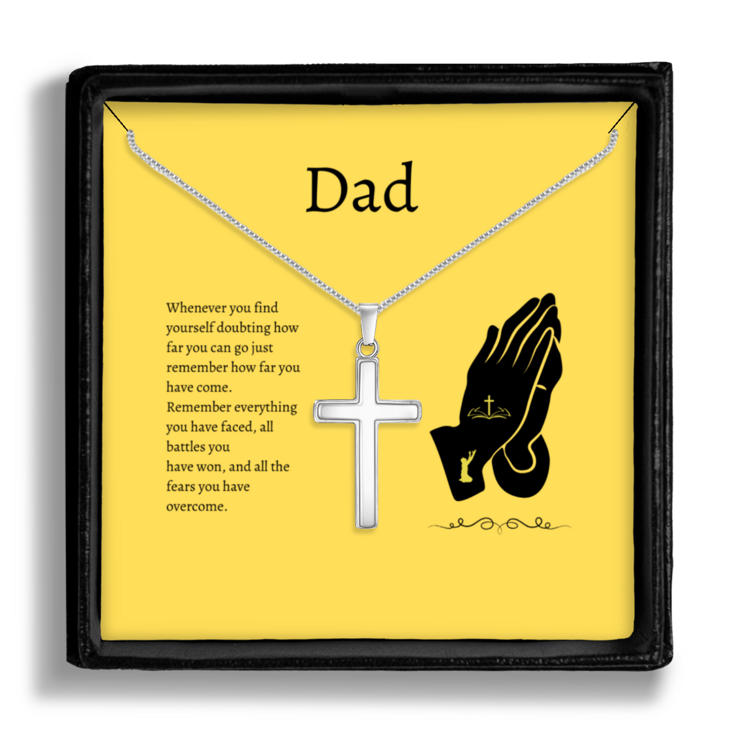 Remember How Far You Have come - Polished Stainless Steel Cross With Message Card