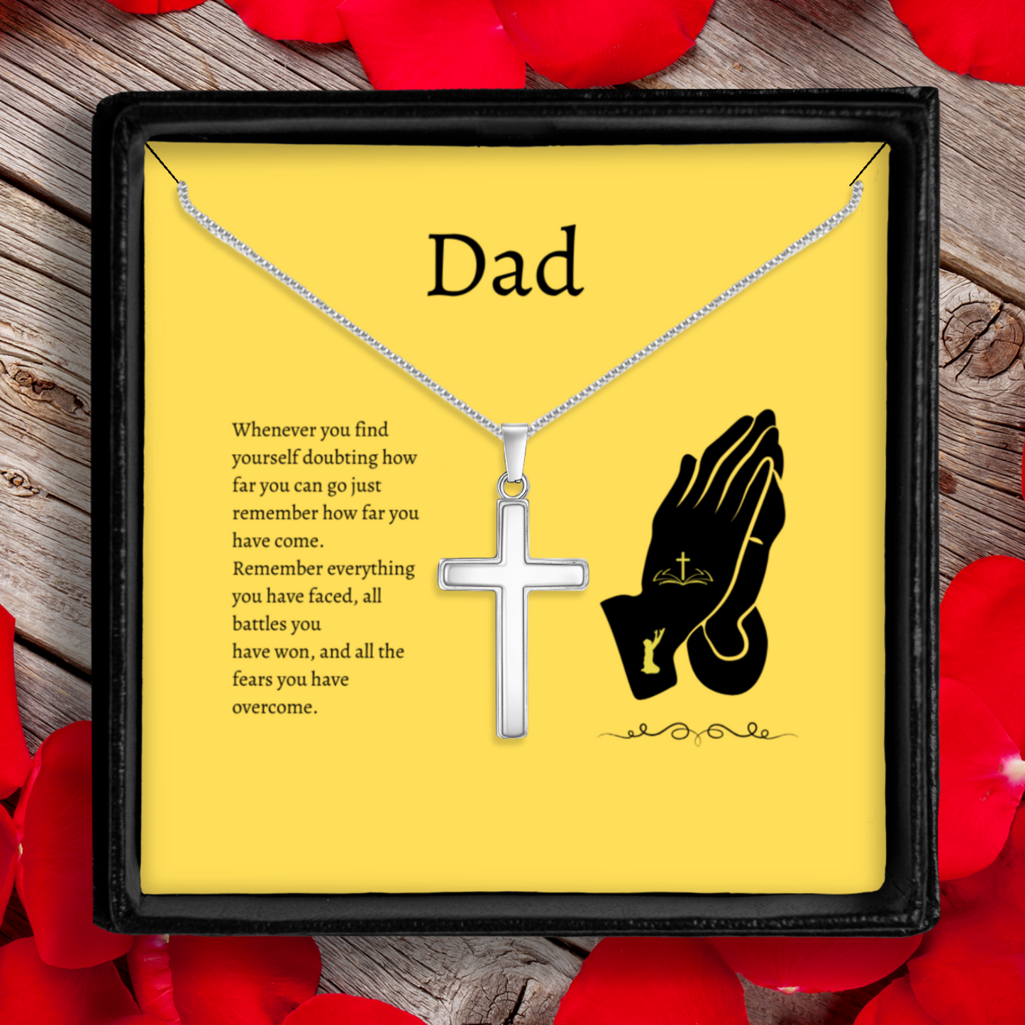 Remember How Far You Have come - Polished Stainless Steel Cross With Message Card