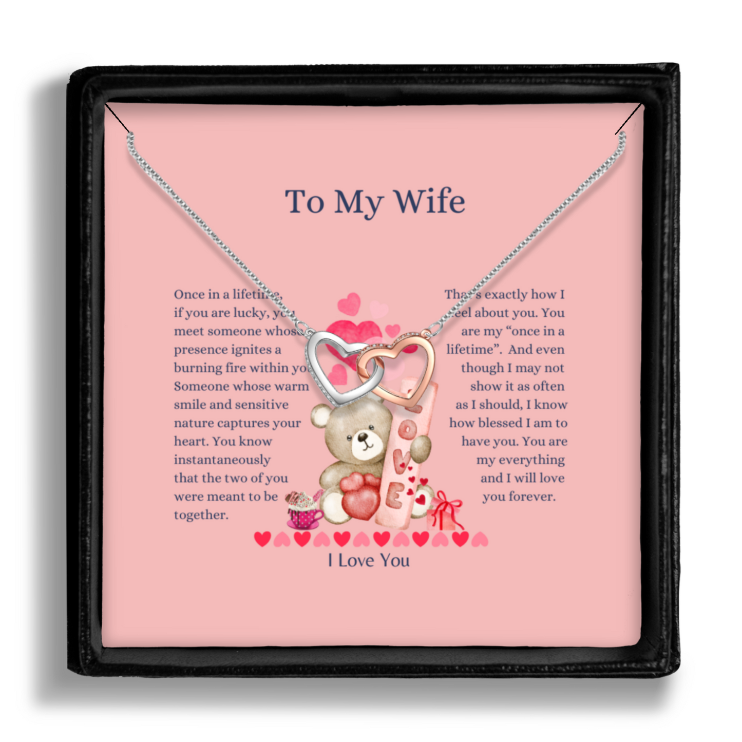 You Are My Everything - Locked Hearts Necklace With Message Card