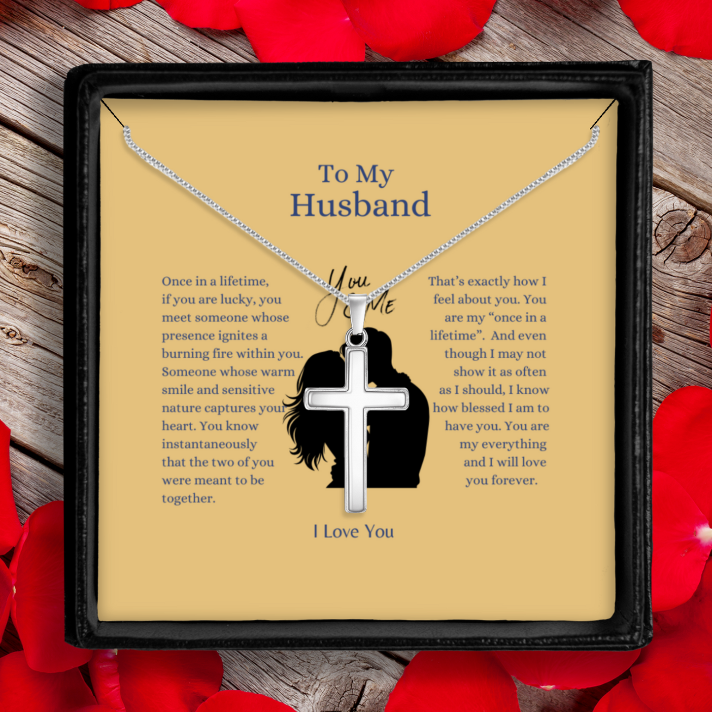 You Are My Everything 2 - Polished Stainless Steel Cross With Message Card