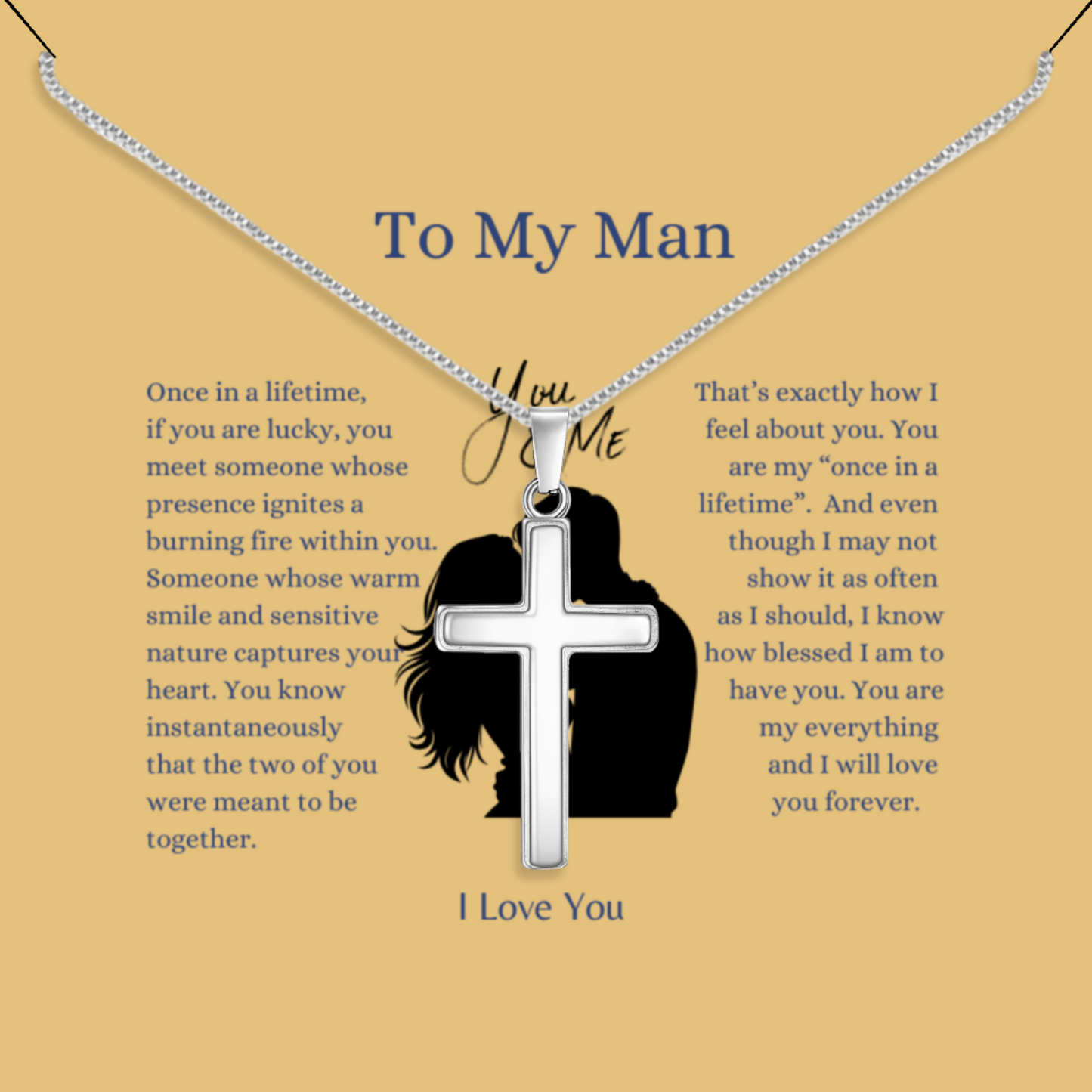 You Are My Everything - Polished Stainless Steel Cross With Message Card