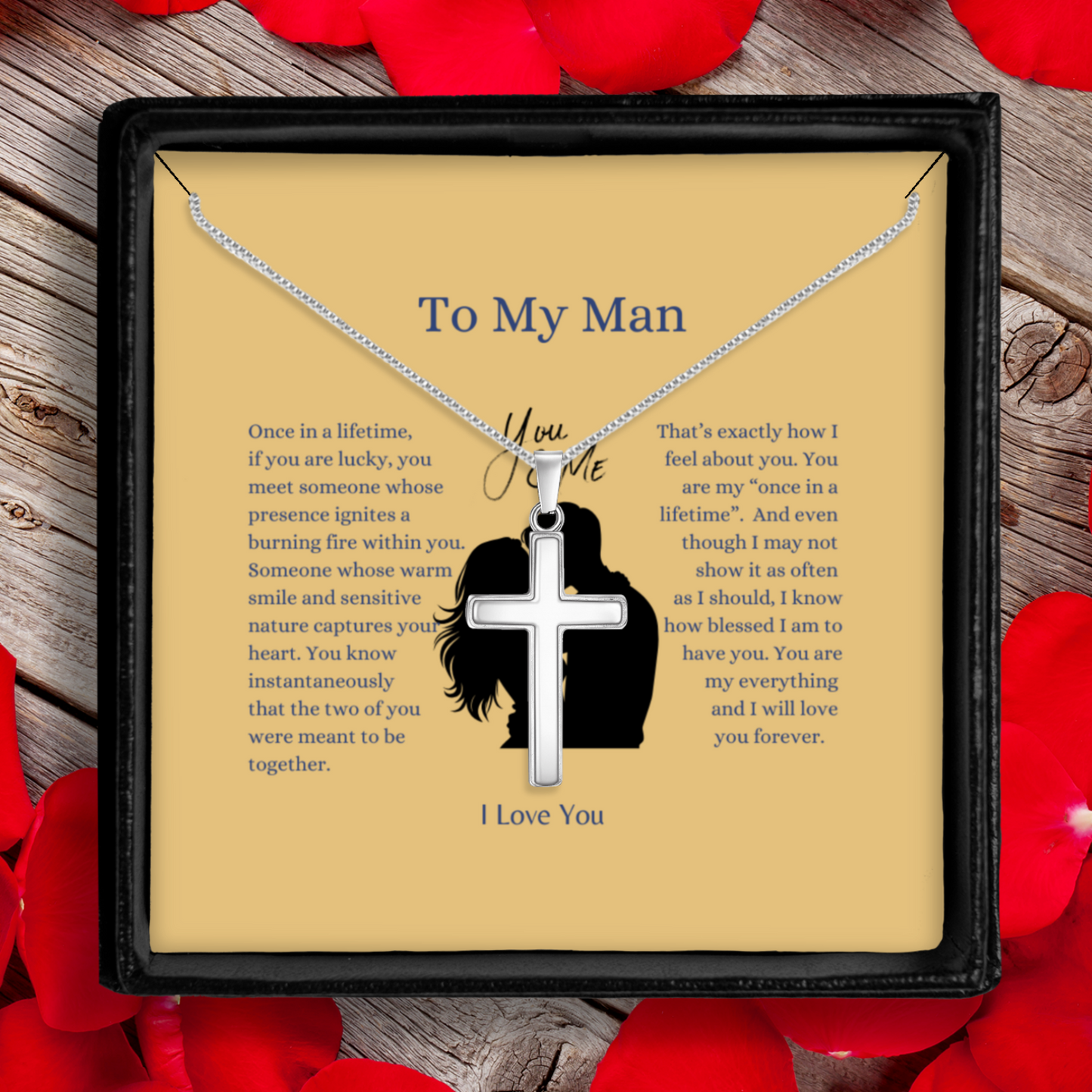 You Are My Everything - Polished Stainless Steel Cross With Message Card