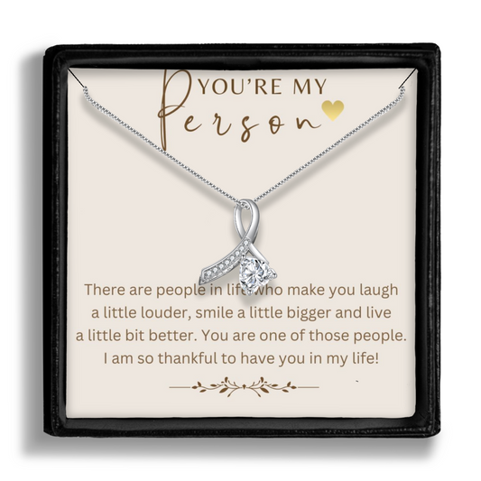 You're My Person - Enchanting Ribbon Necklace With Message Card