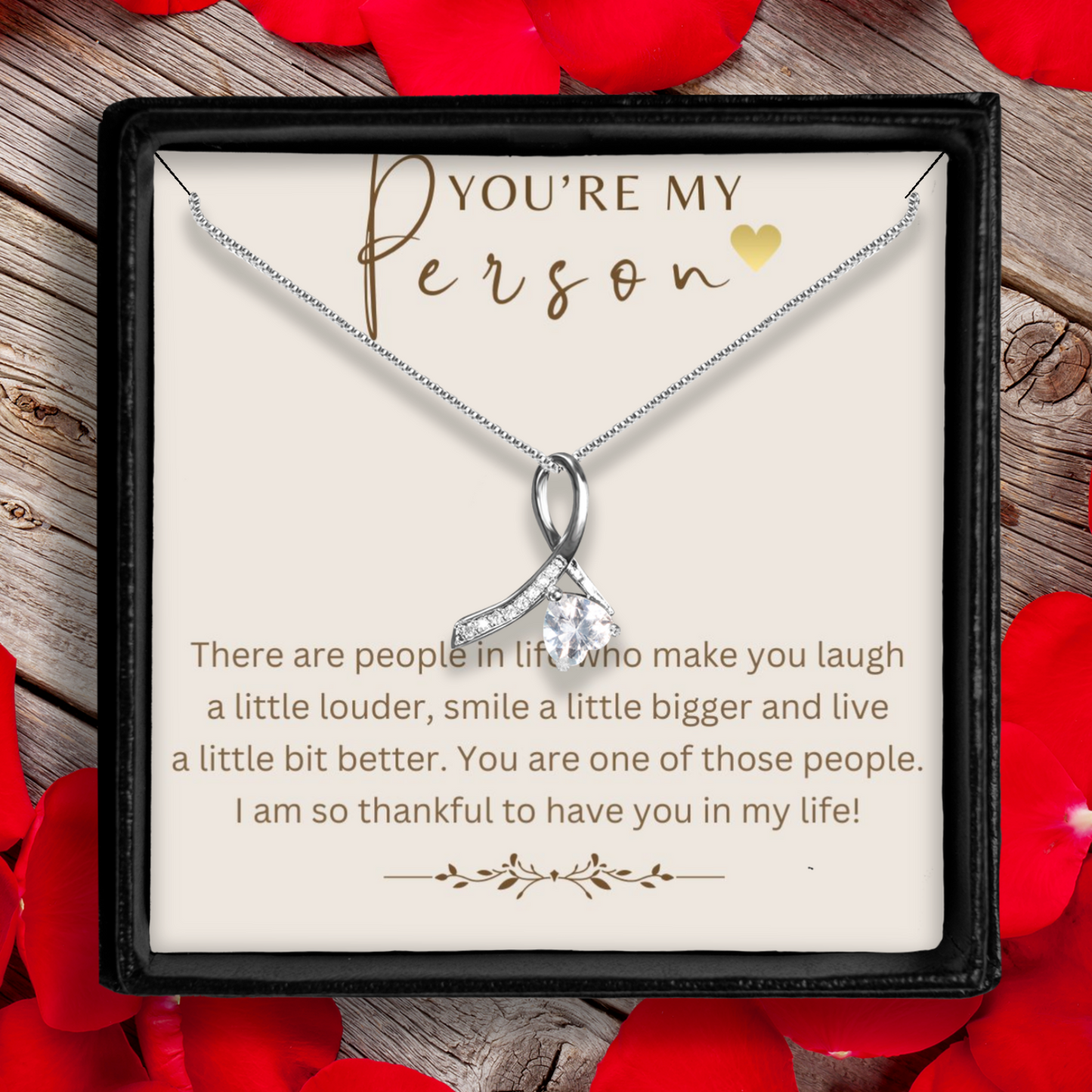 You're My Person - Enchanting Ribbon Necklace With Message Card