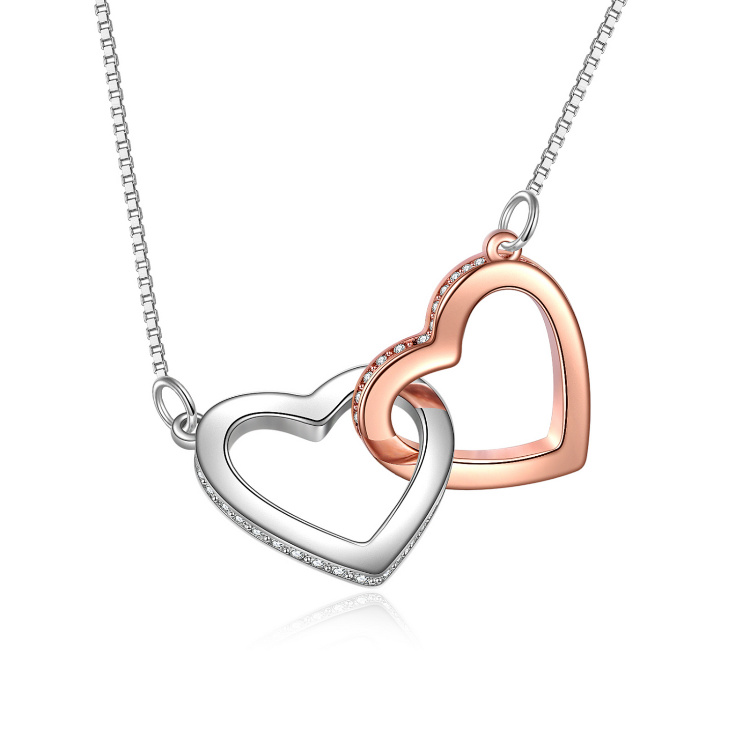 To My Beautiful Daughter(hearts) - Locked Hearts Necklace With Message Card