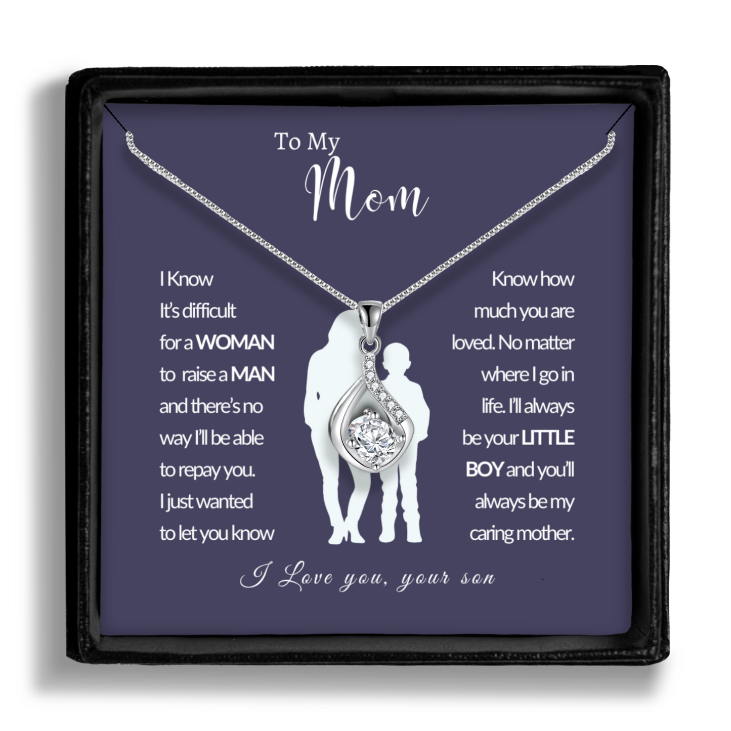 To My Mom 2 - Love Drop Necklace With Message Card