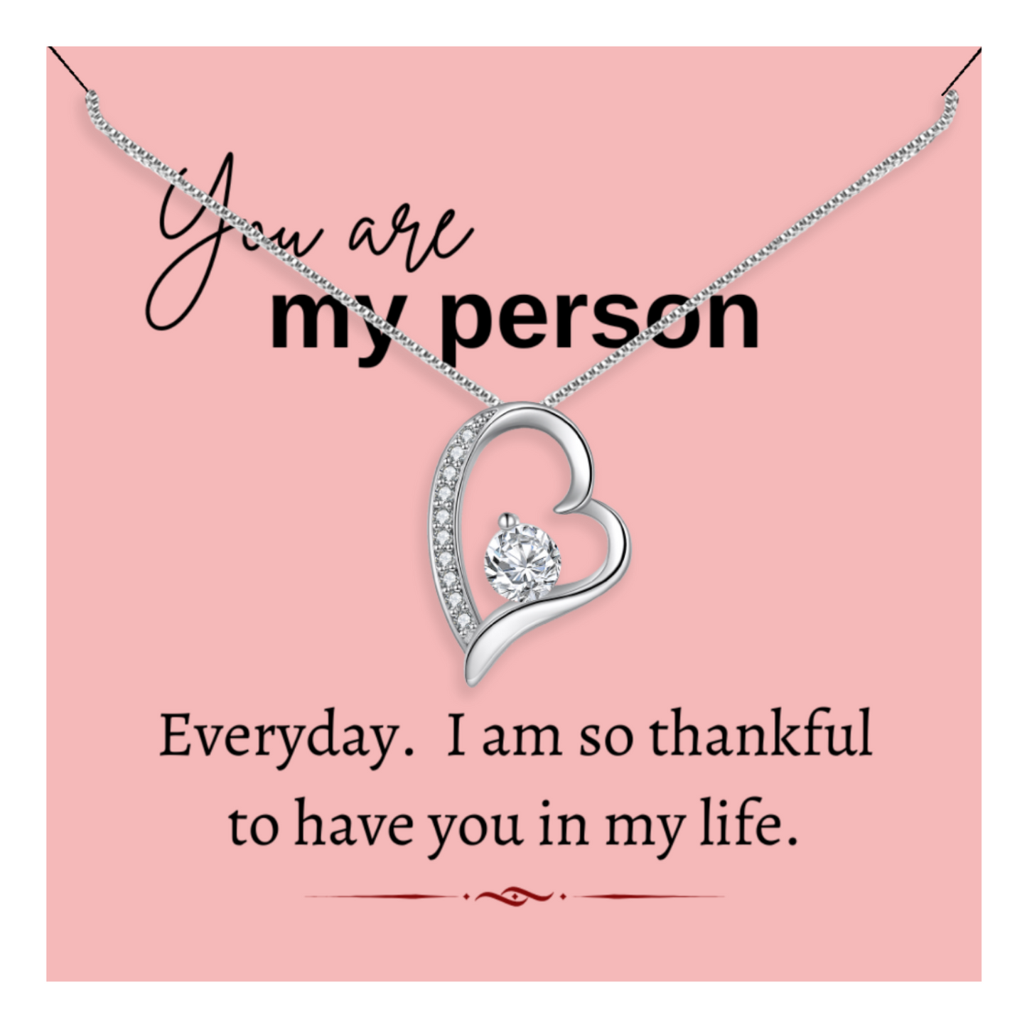 You Are My Person - Eternal Heart Necklace With Message Card