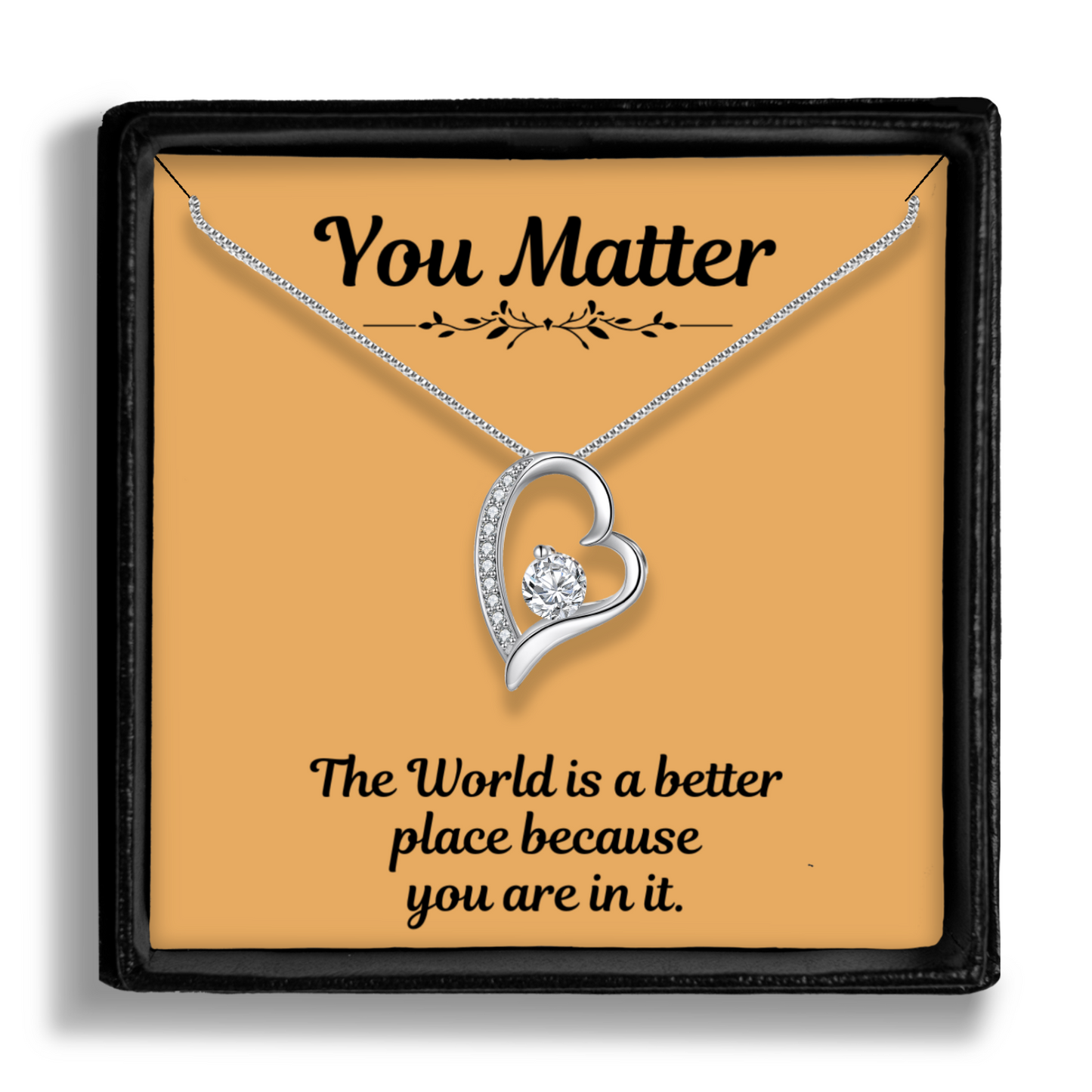 You Matter - Eternal Heart Necklace With Message Card