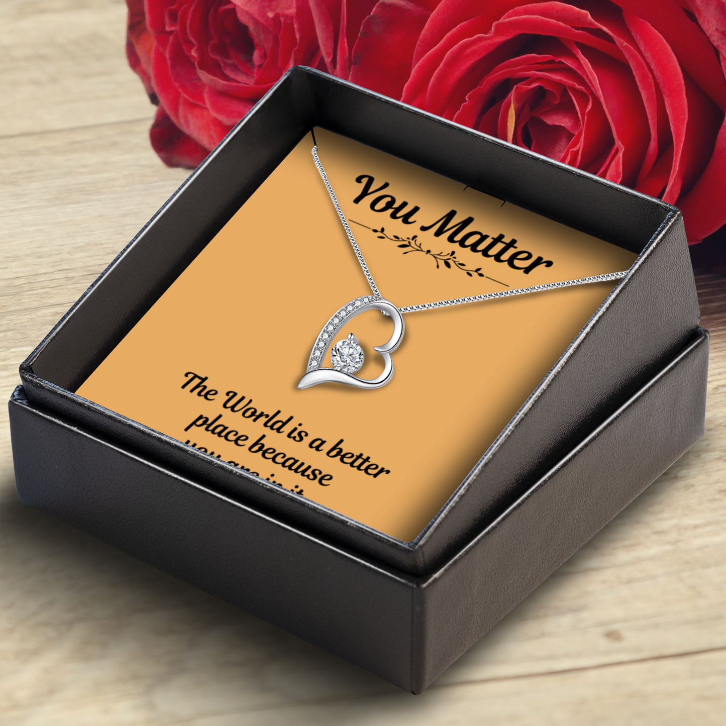 You Matter - Eternal Heart Necklace With Message Card