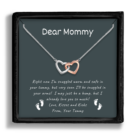 Dear Mommy - Locked Hearts Necklace With Message Card