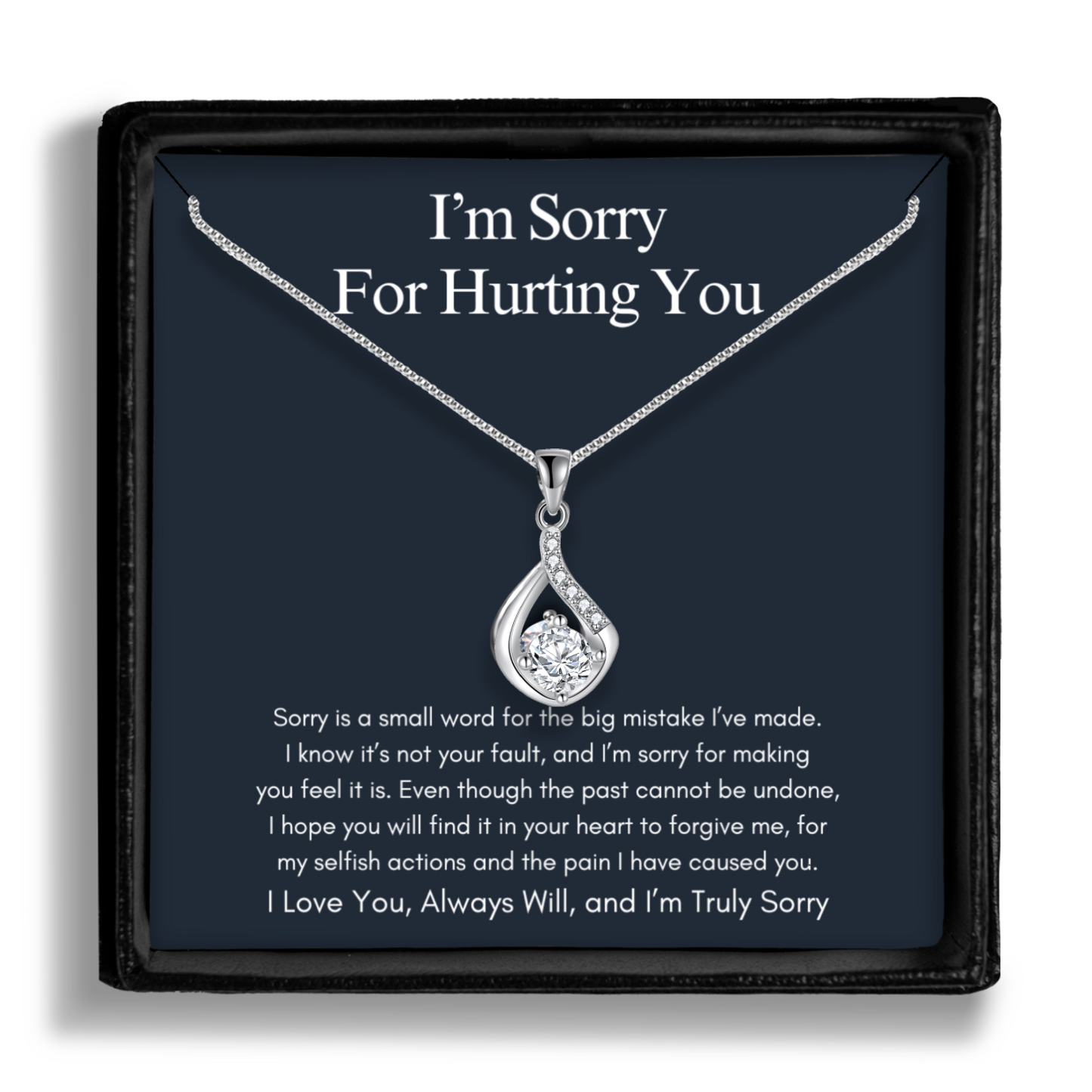 I'm Sorry For Hurting You - Love Drop Necklace With Message Card