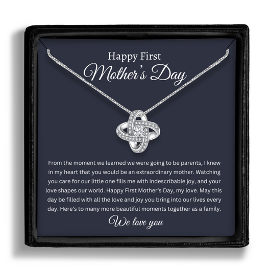 Happy First Mother's Day - Enduring Love Knot Necklace With Message Card