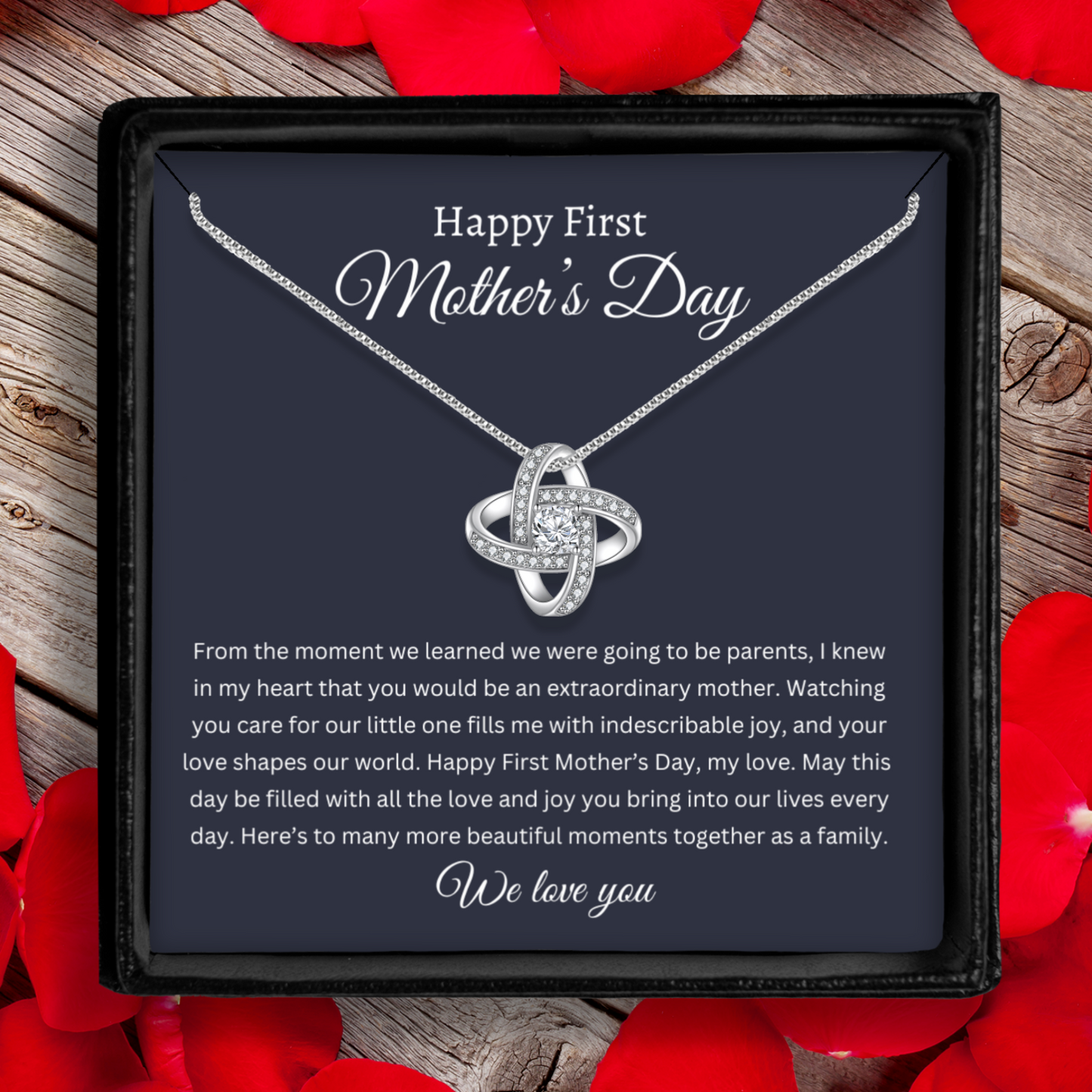 Happy First Mother's Day - Enduring Love Knot Necklace With Message Card