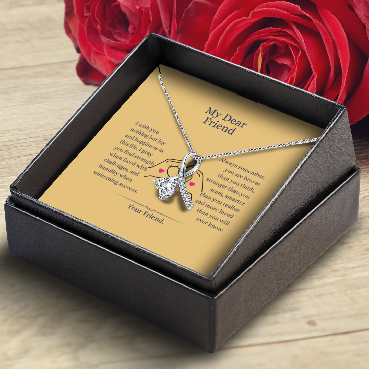 My Dear Friend - Enchanting Ribbon Necklace With Message Card