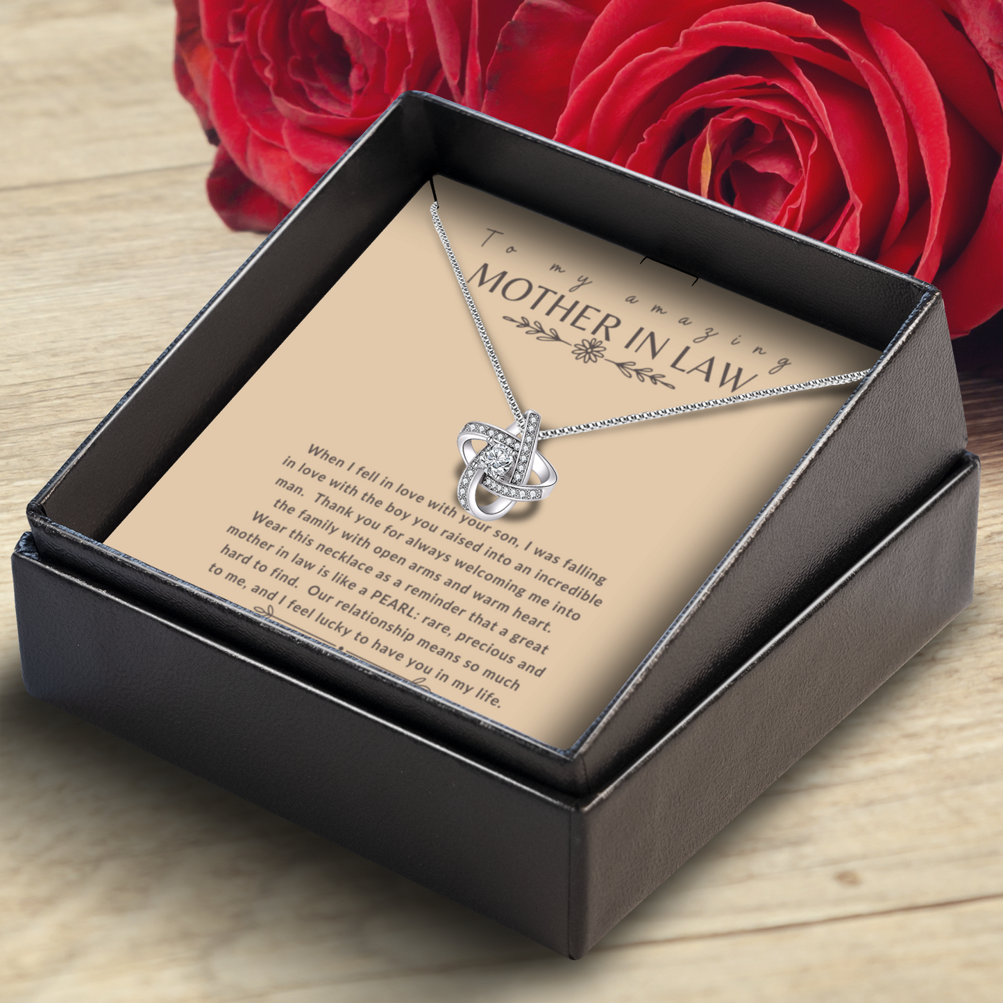 To My Amazing Mother In Law - Enduring Love Knot Necklace With Message Card