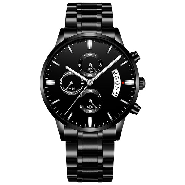 Thank you - You Are Appreciated - Black Chronograph Watch With Lumenglass Plaque